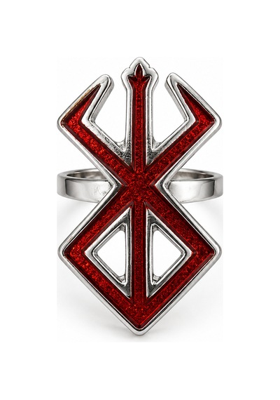 Anime Berserk Logo Metal Yüzük Dikkat Çekici Özgün Tasarım Şık Aksesuar Gümüş - Gri