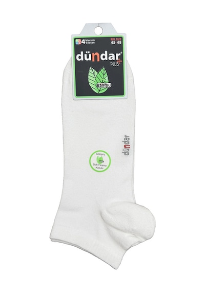 Dündar Çorap Erkek Bambu Soket Patik Çorap 12 Li Paket 45-48 4 Mevsim Beyaz