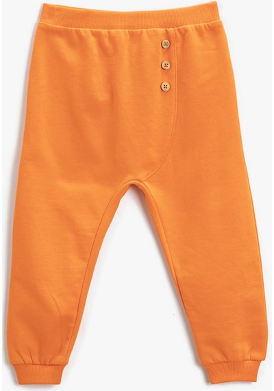 Koton Jogger Eşofman Altı Düğme Detaylı Beli Lastikli Turuncu 3smb40007tk 3SMB40007TK200 Turuncu