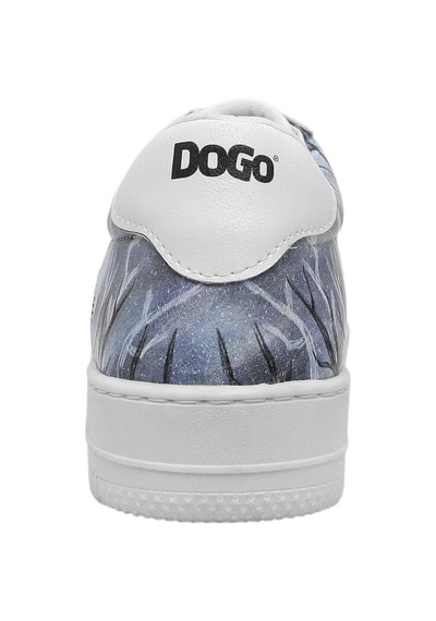Kadın Vegan Deri Beyaz Sneakers - The Night İs Dark Tasarım Çok Renkli