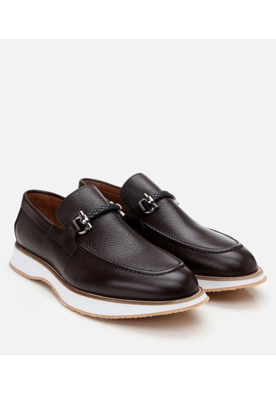 Hotiç Erkek Deri Siyah Spor Tabanlı Klasik Loafer