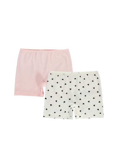 Civil Girls Mini Desenli 2-12 Yaş Kız Çocuk 2'li Boxer Çok Renkli