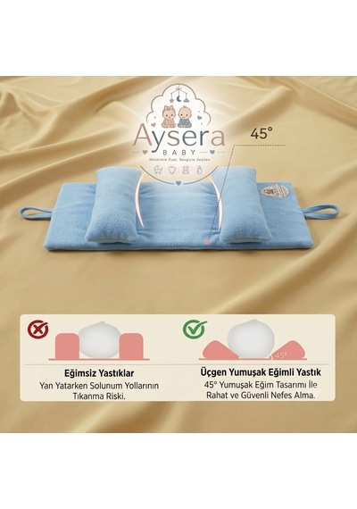 Ortapedik Bebe Yastığı Açık Mavi