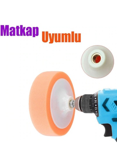 Polisaj Süngeri Turuncu 150 Mm + M14 Matkap Aparatı Pasta Cila