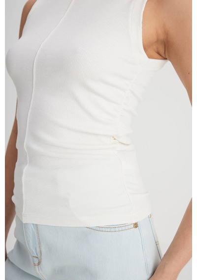 Lee Slim Fit Dar Kesim Bisiklet Yaka Kırık Beyaz Tişört L241628102