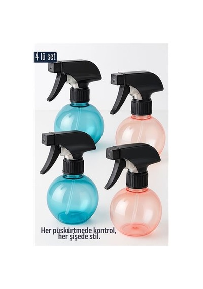 Zenvac Boş Sprey Şişe 4 X 250 Ml 4 Adet 250 Ml Renkli Sprey Şişe 4 Lü Çok Amaçlı Set 718729 Zenvac29