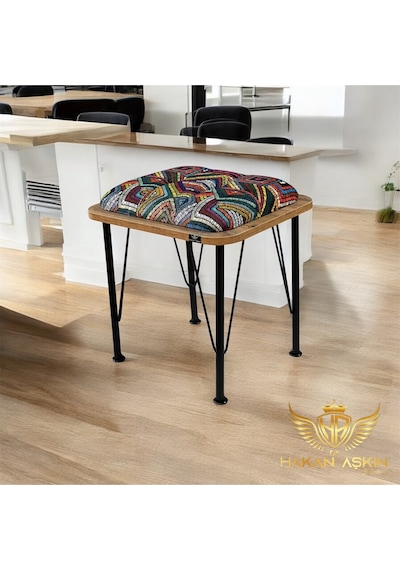 By Hakan Aşkın Metal Ayaklı Novowood Atlantik Tekli 40x45 Cm 2025 Rug Pattern Pattern Rug