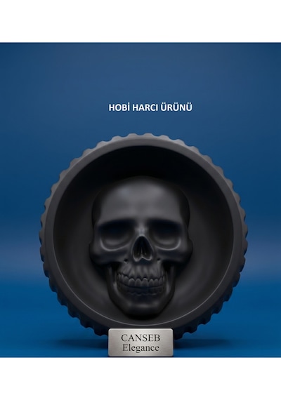 13cm Kuru Kafa Küllük Dekor - Chopper Harley Gotik Tarzı - Rock Stili