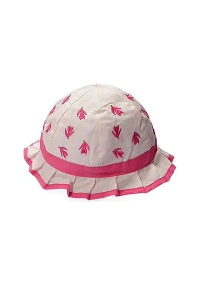 Bay Şapkacı Kız Çouk Yaprak Nakışlı Şapka 1101 Pembe