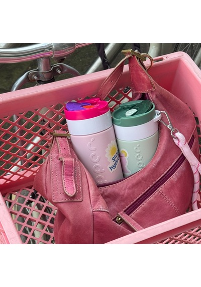 Dopper Travel Mug Yalıtımlı Termos Bardak 400 Ml - Çilek Pembesi Açık Pembe / Beyaz