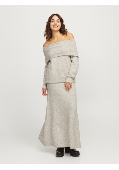 Jack & Jones Kadin Madonna Yaka Yün Karisimli Kazak - Minka - 12264129 Fog