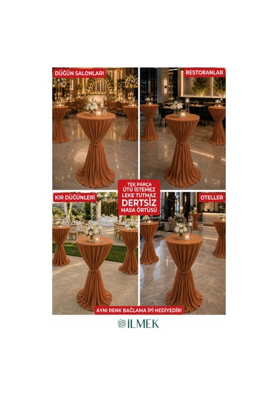 Dertsiz Bağlamalı Bistro Masa Örtüsü - Düğün Davet Organizasyon Otel Restoran Kokteyl Masa Örtüsü Tarçın Tarçın Dertsiz Bağlamalı Bistro Masa Örtüsü - Düğün Davet Organizasyon Otel Restoran Kokteyl Masa Örtüsü Tarçın Tarçın