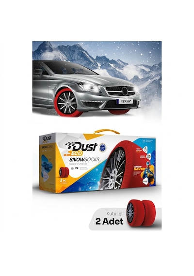 Dust Eco Kar Çorabı Pratik Montajlı Tekstil Kar Zinciri & Patinaj Önleyici Lastik Çorabı Seti
