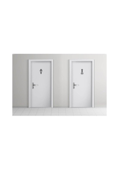 Caju Art & Decoration Modern Ahşap Erkek Kadın Wc Tuvalet Kapı Yönlendirme Işareti Genel
