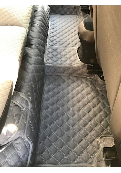 Araca Özel 5D 7D Havuzlu Deri Paspas Skoda Octavia 2013-2021 2021-Siyaha Siyah Dikişli
