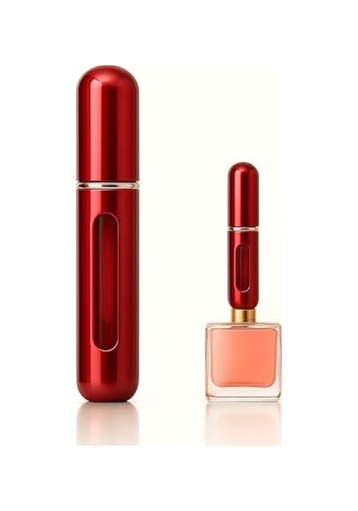 Parfüm Şişesinden Çanta Içi Mini Doldurulabilir Seyahat Cep Yedek Parfüm Şişesi 5 Ml, Makyaj Organizer, 1 Adet Kırmızı 0000 Parlak Vernik