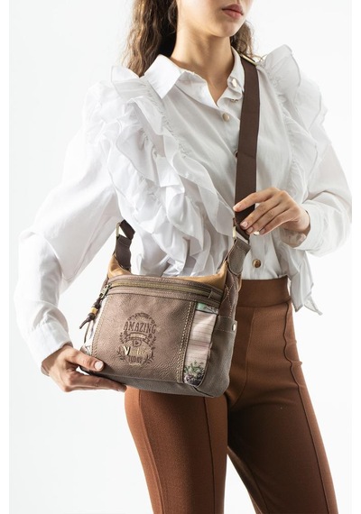 Baginn Amazing Ventis Kadın Postacı Çanta Retro Vegan Deri 27 18 Cm Suni Deri Omuz Çantası Çok Cepli Kahverengi