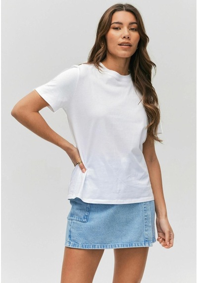 Kadın Bisiklet Yaka Tshirt Spr24tsk46 Beyaz