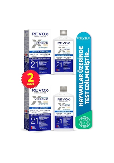 Revox X-Treme Dökülen ve Geç Uzayan Saçlar için Özel Bakım Şampuanı 2 x 400 ML