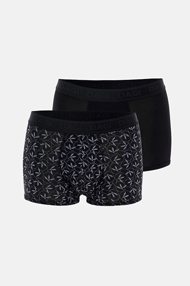 Dagi Erkek Siyah Desenli 2'li Micro Modal Boxer- 4210sd