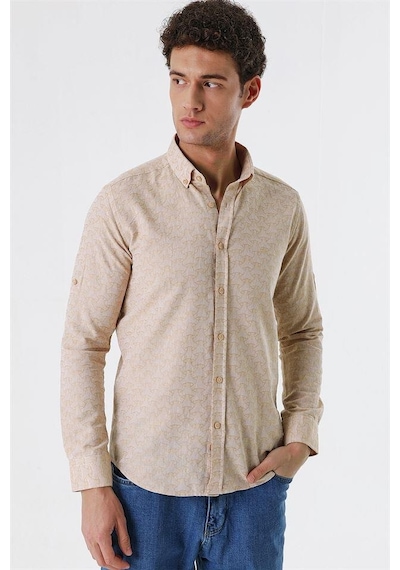 İmza Bej Kısalabilir Kollu Desenli Jakarlıcepsiz %100 Pamuk Casual Slim Fit Gömlek 1004230181-bej Bej İmza Bej Kısalabilir Kollu Desenli Jakarlıcepsiz %100 Pamuk Casual Slim Fit Gömlek 1004230181-bej Bej