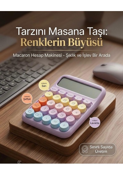 İtalyano Renkli Hesap Makinesi Açık Mor