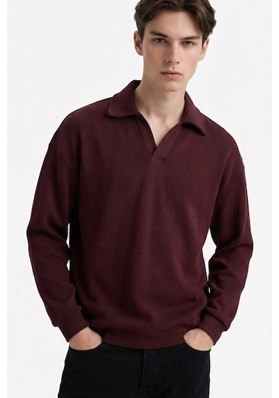 Defacto Boxy Fit Polo Yaka Sweatshirt G6475ax25wnbr230 Bordo-br230 Defacto Boxy Fit Polo Yaka Sweatshirt G6475ax25wnbr230 Bordo-br230