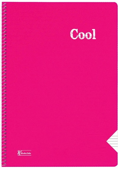 Cool A4 72 Yaprak Plastik Kapak Spiralli Defter 321611 Çizgili Pembe