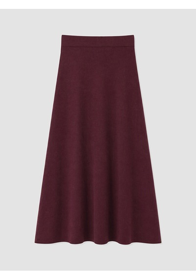 Lcw Modest Bordo Beli Lastikli A Kesim Triko Etek