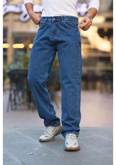 Little Cup Jeans Co Erkek Mavi Baggy Fit Rahat Kalıp Jean Pantolon Açık Mavi