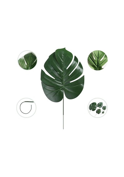Yapay Çiçek Deve Tabanı Yaprağı 10 Adet Yapay Monstera Yaprağı