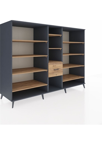 Kronos Dolap 11 Raflı 3 Çekmeceli 220x59x163 Antrasit-çam Antrasit-çam Kronos Dolap 11 Raflı 3 Çekmeceli 220x59x163 Antrasit-çam Antrasit-çam