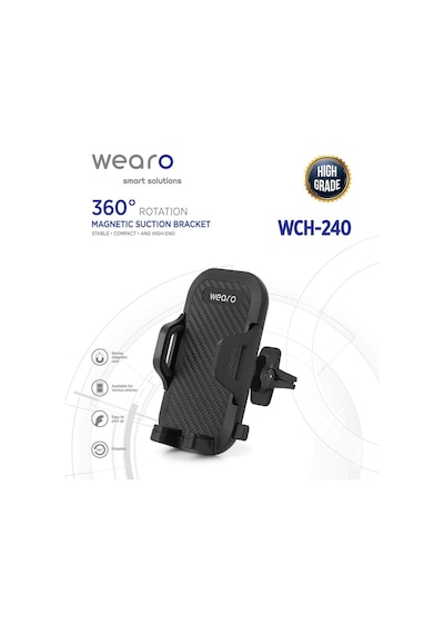 Izgaralıktan Araç Içi 360 Derece Dönen Telefon Tutucu Otomatik Telefon Tutucu - Klima Izgara İçin Wch-240