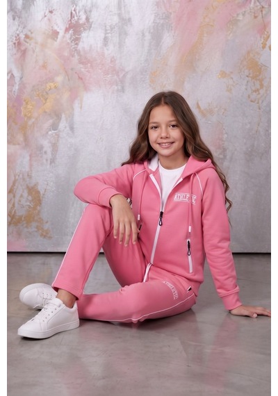 Pina Kids Kız Çocuk Atheletic Reglan Kol Kapüşonlu Düz Paça Dalgıç Kumaş Eşofman Takımı Esf7018 Pembe Pina Kids Kız Çocuk Atheletic Reglan Kol Kapüşonlu Düz Paça Dalgıç Kumaş Eşofman Takımı Esf7018 Pembe