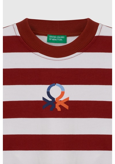 United Colors Of Benetton Erkek Çocuk Sweat Bntb23297 Kırmızı Çizgili Kırmızı Çizgili