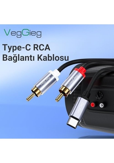 Usb Type-c To 2 Rca Ses Kablosu 3 Metre
