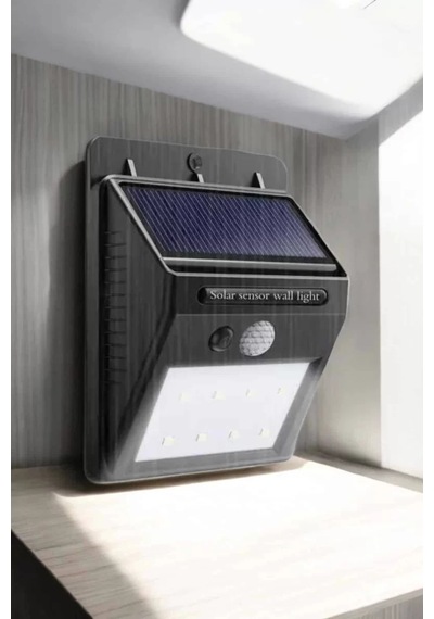 Solar Lamba Giriş Bahçe Yol Avlu Hareket Sensörlü Led Siyah