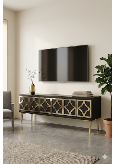 Tsa1237ag Lem Tv Sehpası Antrasit-gold 120cm Tsa1237ag Lem Tv Sehpası Antrasit-gold 120cm