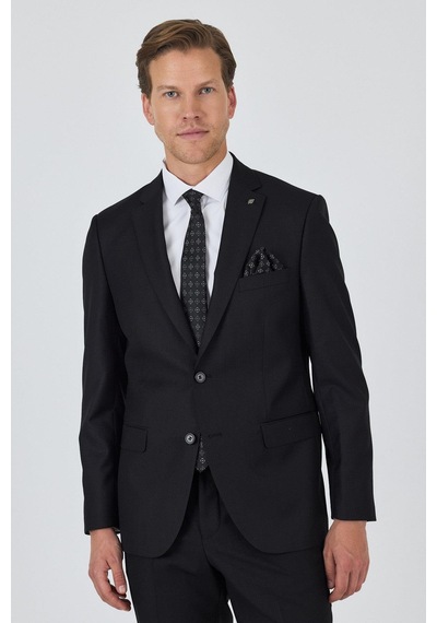 İmza Düz Filafil Mono Yaka Tam Astar 6 Drop Comfort Fit Takım Elbise 1001250170 Siyah