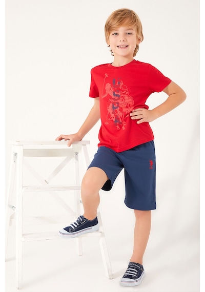 U.S. Polo Assn Color Painting Kırmızı Erkek Çocuk Bermuda Kırmızı