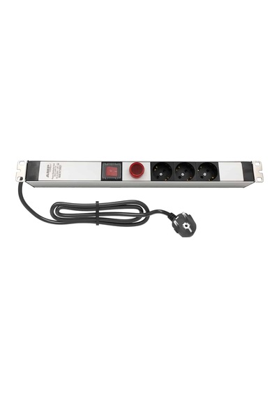 Amp Connect 19" 1u 3'lü Schuko Anahtarlı Volt/amper Gösterheli Kabinet Grup Prizi Pdu
