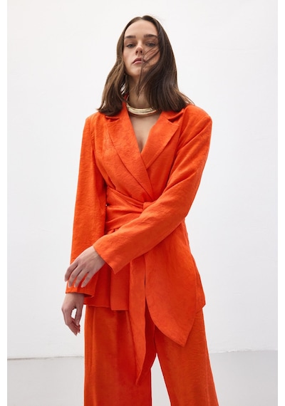 Sateen Freya Ceket - Oranj-137139 Oranj