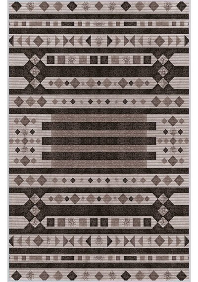 Eliana Home Baskılı, Yıkanabilir Kaymaz Taban Salon Halısı Eli0163-sd1116 Kahverengi