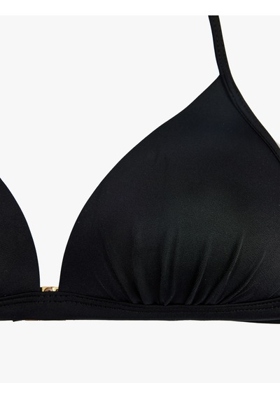 Koton Boyundan Bağlamalı Üçgen Bikini Üstü Siyah 6sak10058mm