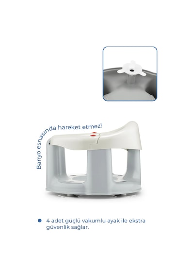 Babyjem Önden Açılır Banyo ve Mama Oturağı Ve Hediye Minderli - 2 li Set Kum Beji Çok Renkli