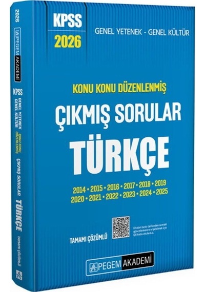 2026 Kpss Gygk Türkçe Konu Konu Düzenlenmiş Tamamı Çözümlü Çıkmış Sorular Pegem Akademi