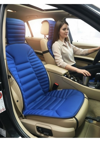Fiat Egea Uyumlu Mavi Koltuk Kılıf Koruyucu Minderi Ön 2li Minder Ortopedik Lüks