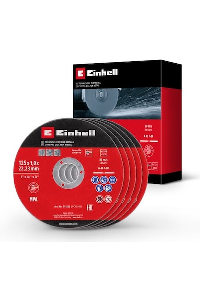 Einhell 5'li İnce Metal Kesme Diski Seti, Ø 125 mm - 49711522