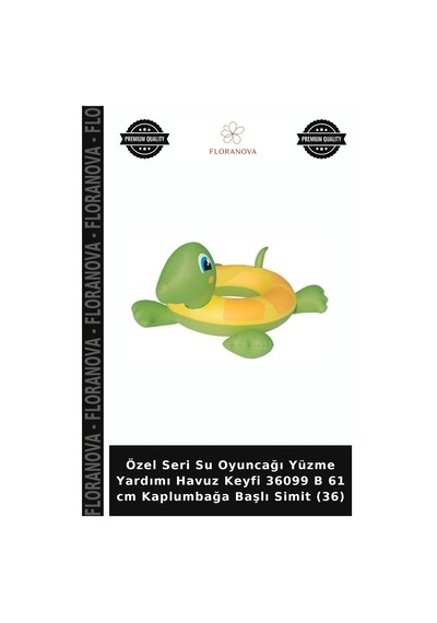 Özel Seri Su Oyuncağı Yüzme Yardımı Havuz Keyfi 36099 B 61 Cm Kaplumbağa Başlı Simit 36 Çok Renkli
