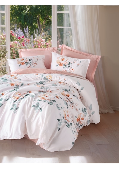 Cotton Box Saten Çift Kişilik Nevresim Takımı Verna Pudra Pudra